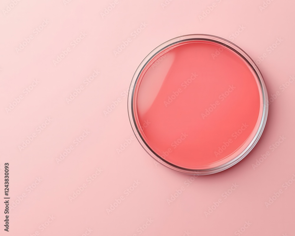 Minimalist petri dish with a single vibrant bacteria culture, symbolizing microbiology innovation Minimalist petri dish with a single vibrant bacteria culture, symbolizing microbiology innovation