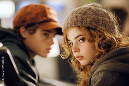A bank teller shaking their head at a customer trying to withdraw money from an overdrawn account