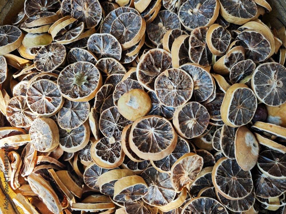 Fototapeta premium close up of a pile of dried fruits