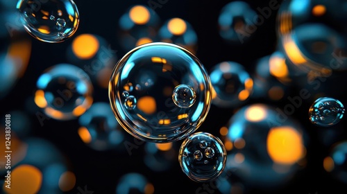 Smooth, flowing visualization of futuristic organic biosystems photo