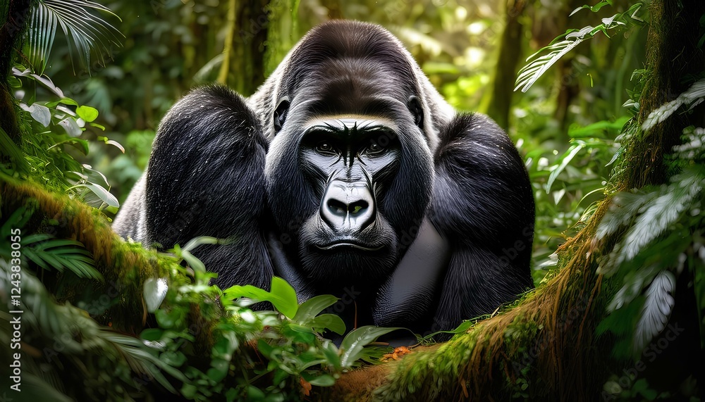 Fototapeta premium A gorilla in the rainforest 