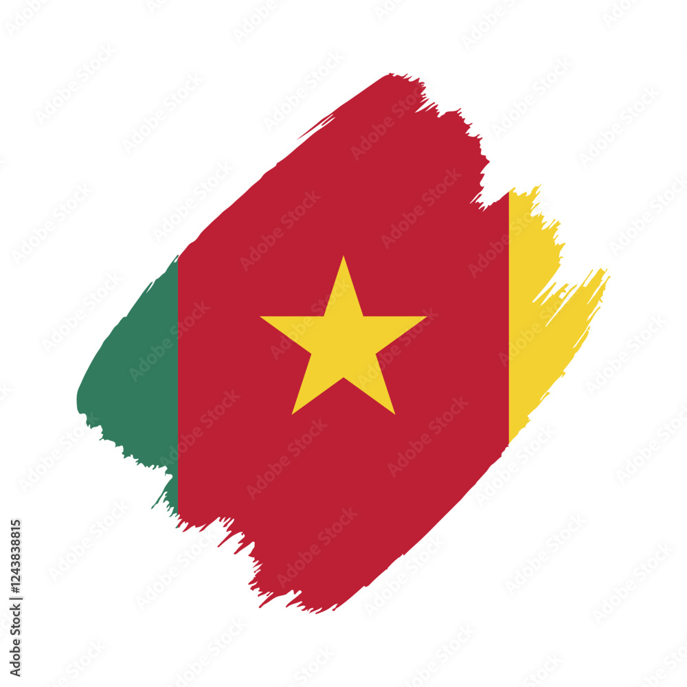 Cameroon flag in a flat grunge vector design background Cameroon flag in a flat grunge vector design background
