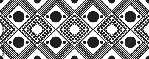 Geometric ethnic oriental seamless pattern traditional Design for background, carpet, wallpaper. clothing,navajo, Batik, wrapping, tribal, fabric, embroidery style, sadu .Vector illustration.