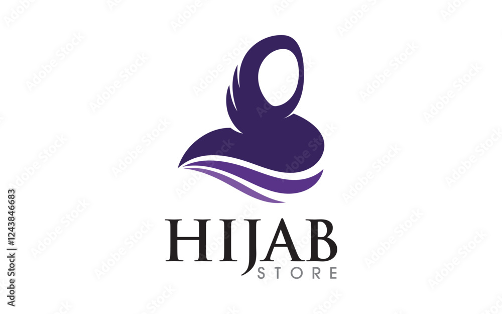 Beauty Muslimah hijab shop vector illustration Beauty Muslimah hijab shop vector illustration