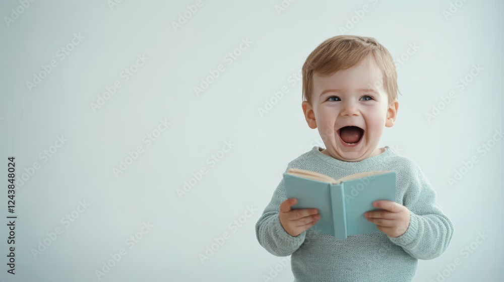 Curious young boy immersed in the pages of an open book, discovering the joy of reading Curious young boy immersed in the pages of an open book, discovering the joy of reading