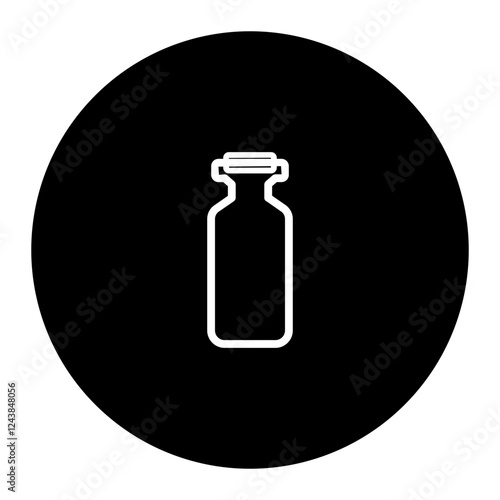 reagent bottle cyrcular glyph icon