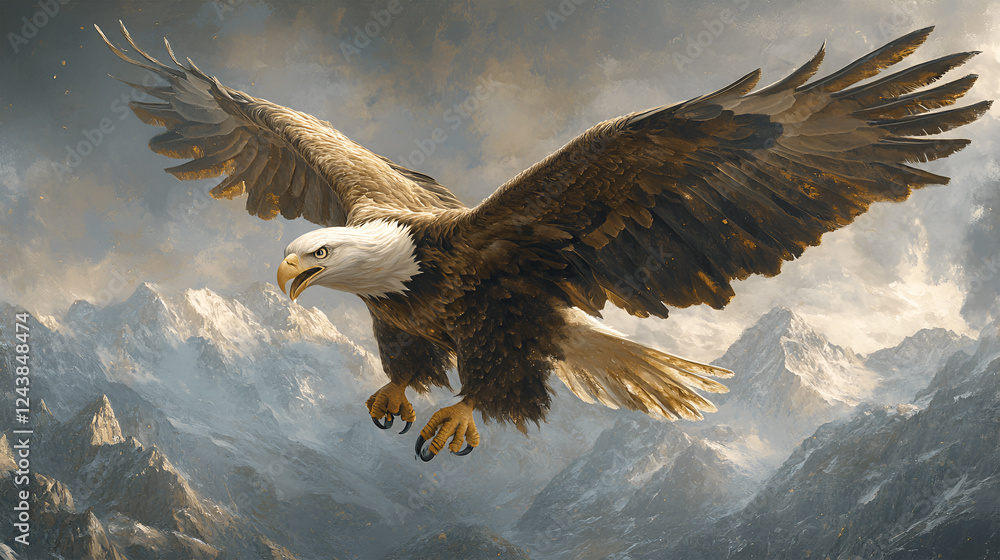 Fototapeta premium eagle bird on the hunt.
