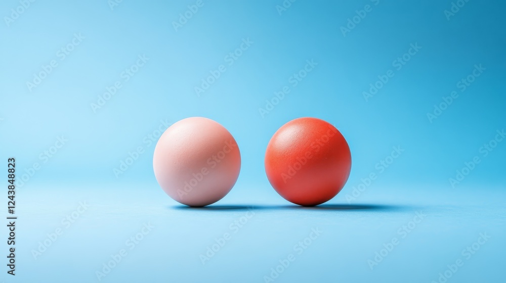 Two fresh circle on a vibrant blue background, simple still life Two fresh circle on a vibrant blue background, simple still life