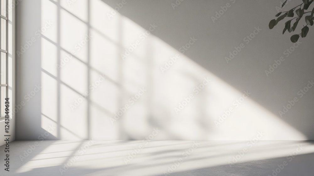 Sunlight streams through window in minimalist room