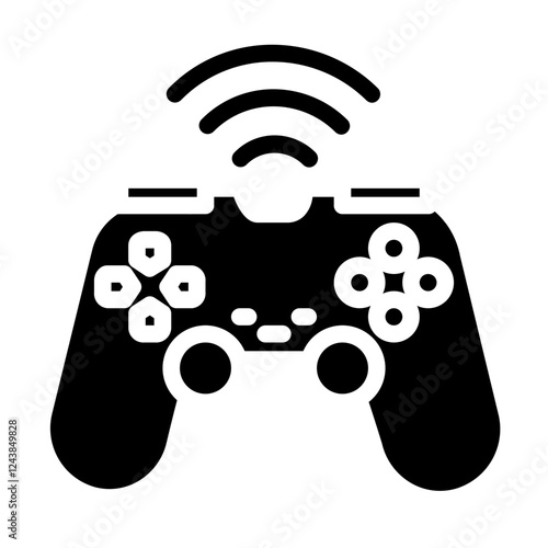 wireless stick solid icon