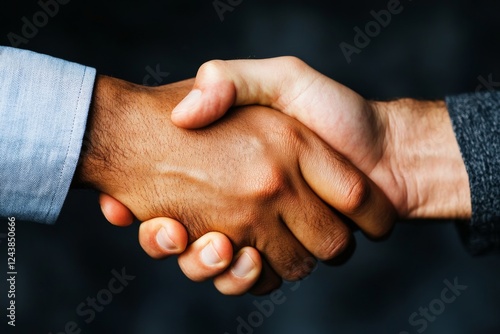 A political handshake between two leaders, symbolizing an important diplomatic agreement photo