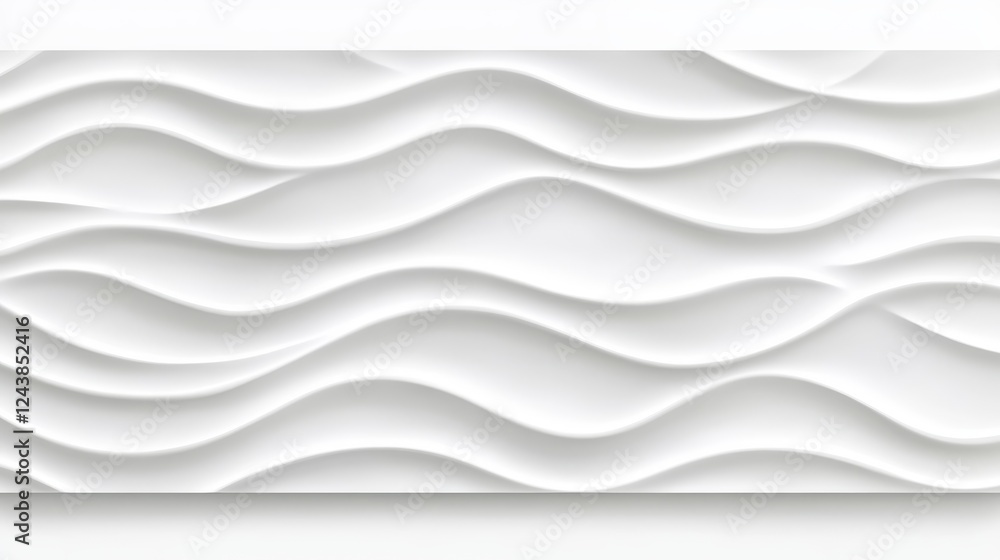 Obraz premium Abstract 3d white wave pattern on white background, a seamless texture for modern design