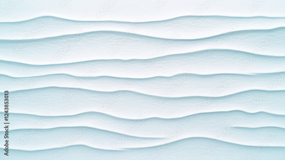 Fototapeta premium Winter wonderland, a white background with snow and rolling waves 