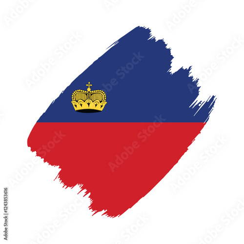 Liechtenstein flag in a flat grunge vector design background