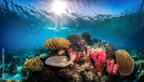 Wallpaper Mural coral reef and diver Torontodigital.ca