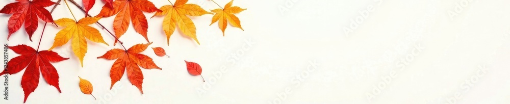 Warm orange maple leaf against white backdrop, maple, nature, background Warm orange maple leaf against white backdrop, maple, nature, background