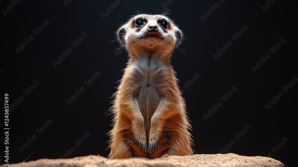 Fototapeta premium standing meerkat isolated on transparent background