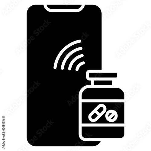 Smart pill bottle icon	