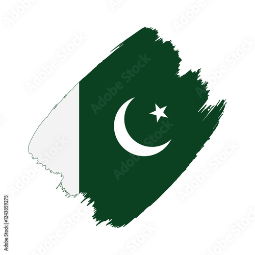 Pakistan flag in a flat grunge vector design background