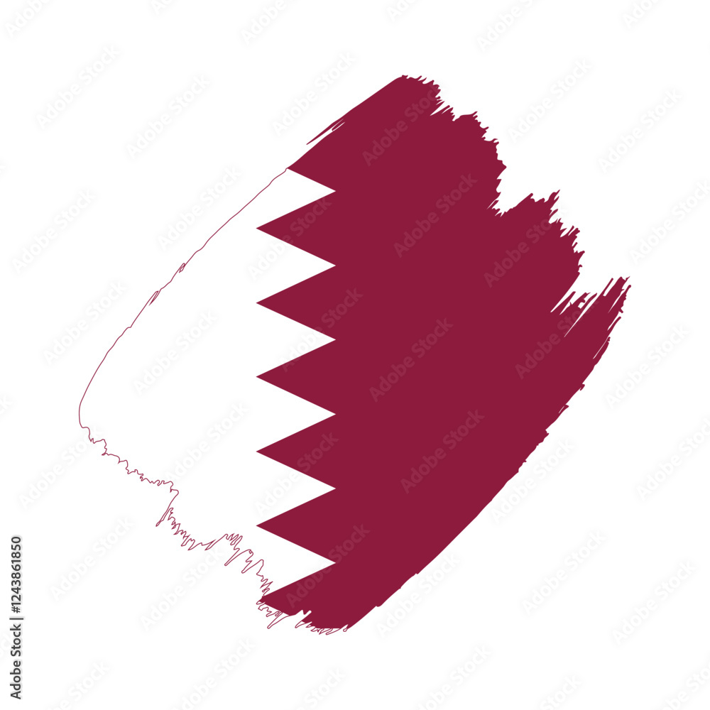 Obraz premium Qatar flag in a flat grunge vector design background