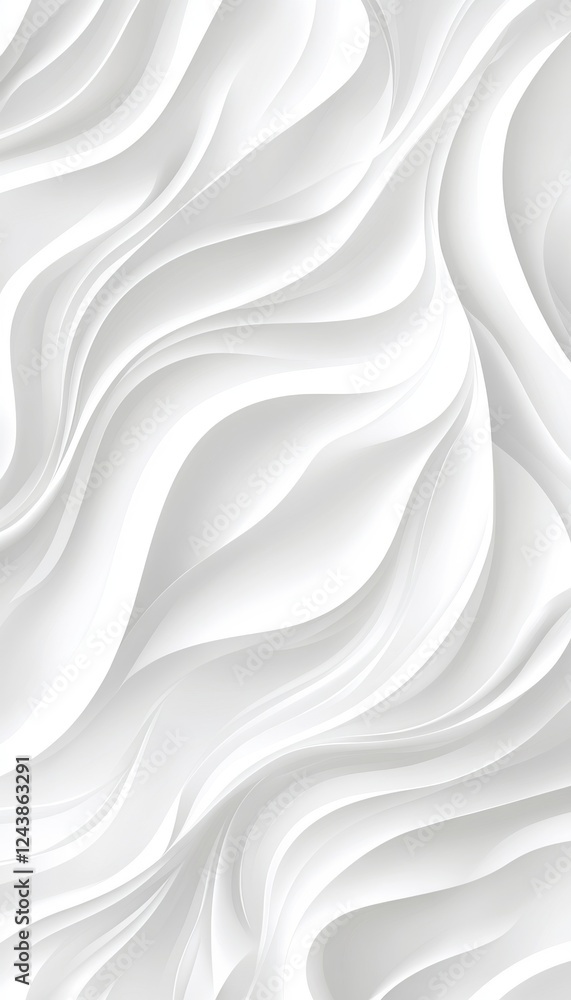 Obraz premium Seamless White Wave Texture Pattern Background, Elegant Minimalist Monochromatic Design