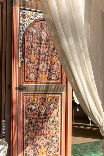 Le jardin Secret, set of elegant palauses and ornaments from the 19th century with traditional Islamic gardens, a wine shop and a cafeteria, located in Marrakech, Morocco.