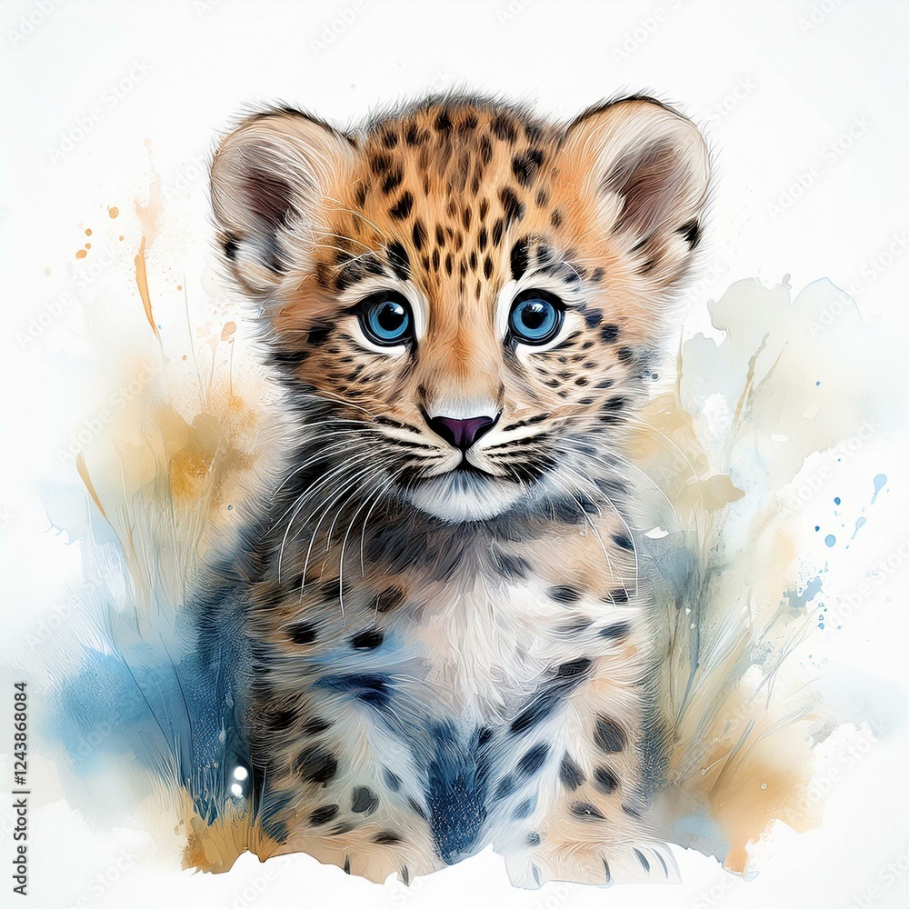 Obraz premium Niedlicher kleiner Leopard