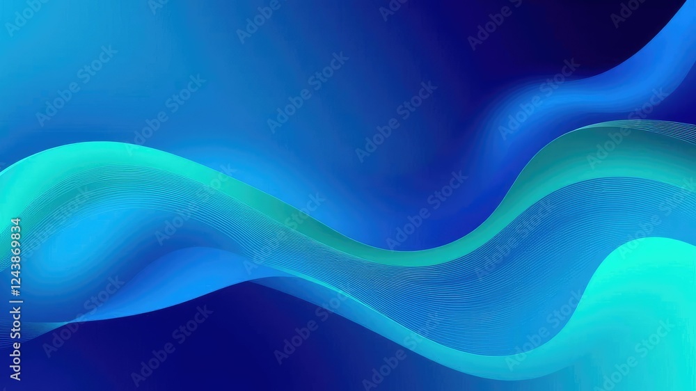 Wavy business line abstract design with varying shades of blue and green, business style, abstract design Wavy business line abstract design with varying shades of blue and green, business style, abstract design