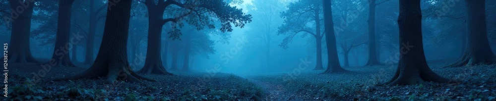 A serene and peaceful forest with Duotone Blu Rot tree trunks and foliage, peaceful, bluetail, atmospheric A serene and peaceful forest with Duotone Blu Rot tree trunks and foliage, peaceful, bluetail, atmospheric