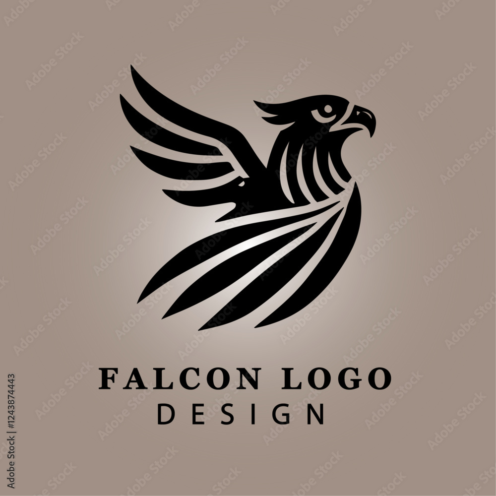 Obraz premium Dynamic Eagle Silhouette Logo Design with Circular Frame, Representing Strength and Freedom, Perfect for Branding and Graphic Design Projects 