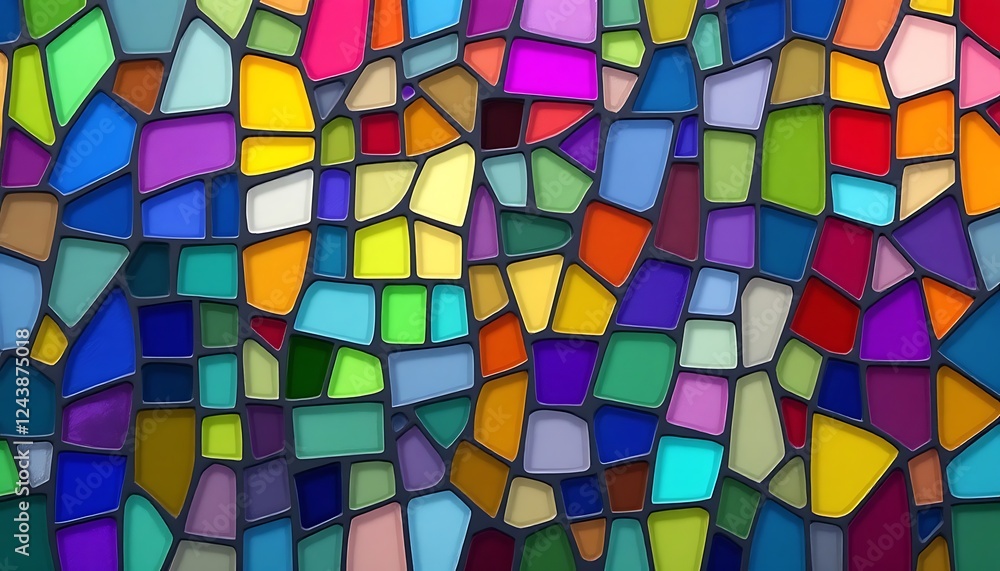 A detailed close-up of a stained glass window with vibrant colors and geometric patterns, creating a beautiful light display. A detailed close-up of a stained glass window with vibrant colors and geometric patterns, creating a beautiful light display.