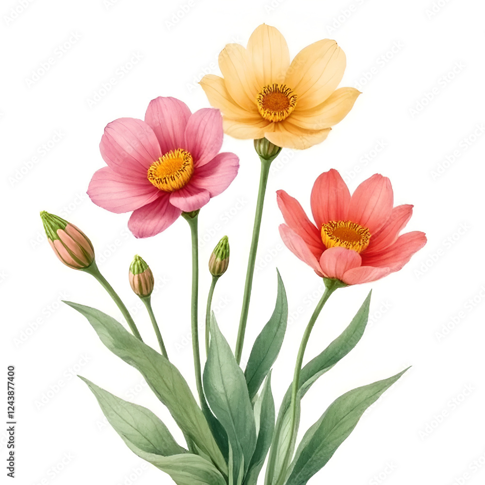 Fototapeta premium bouquet of pink and white tulips