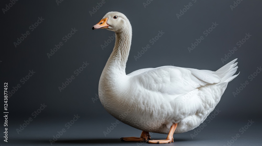Obraz premium white domestic goose isolated on transparent background