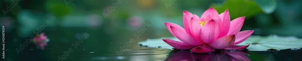 Lotus flower petals unfolding on the water's surface, lotus, petals Lotus flower petals unfolding on the water's surface, lotus, petals