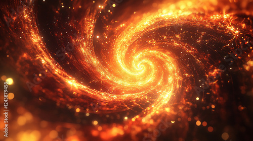 Canvastavla Cosmic firestorm twisting into a spiral galaxy