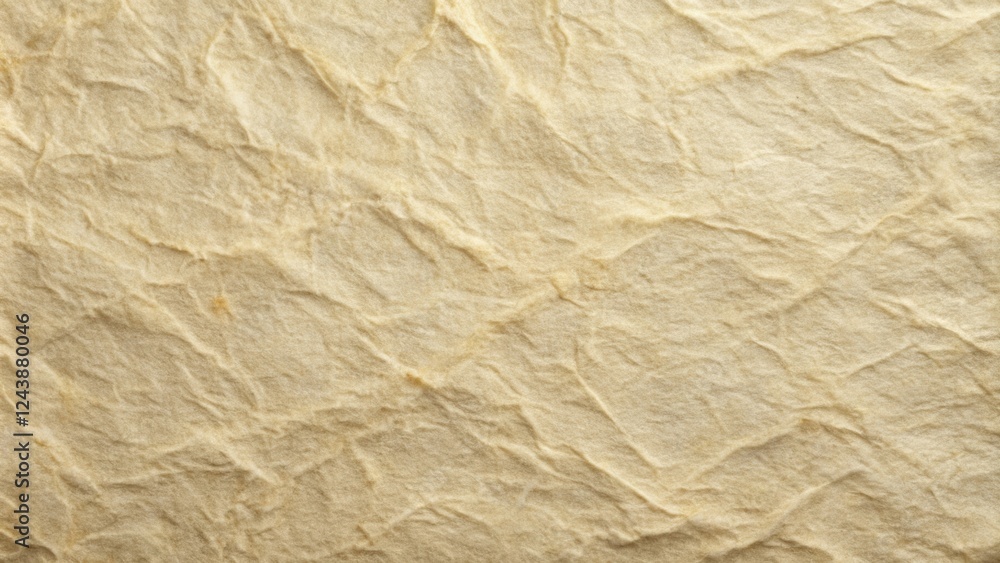 High-resolution image of textured, crumpled, pale yellow paper background High-resolution image of textured, crumpled, pale yellow paper background