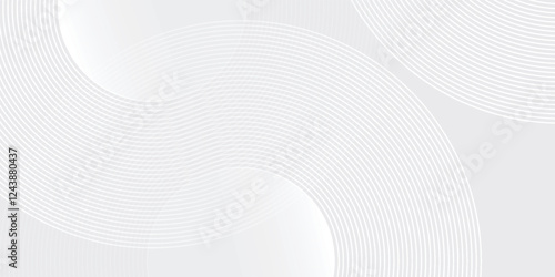 Abstract white glowing geometric lines on gray background design art modern nice
