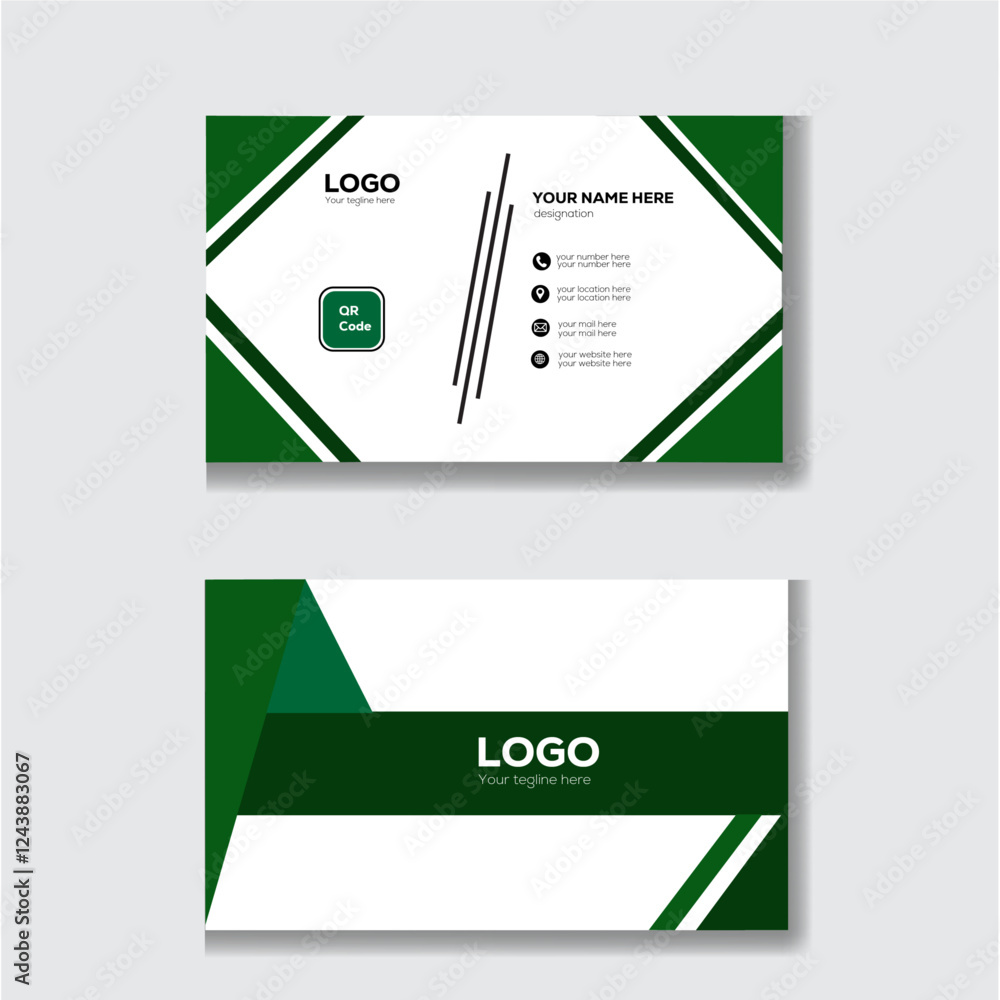 flat and modern business card template flat and modern business card template