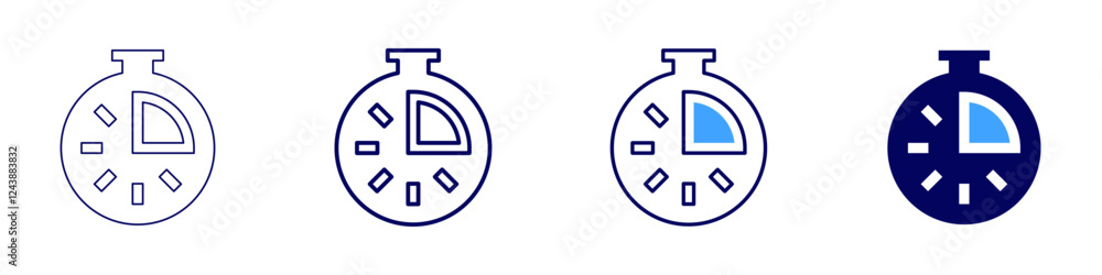 Timer utility icon in 4 different styles. Thin Line, Line, Bold, and Bold Line. Duotone style. Editable stroke Timer utility icon in 4 different styles. Thin Line, Line, Bold, and Bold Line. Duotone style. Editable stroke