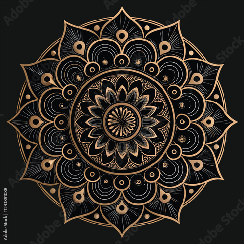 Black colour mandala design