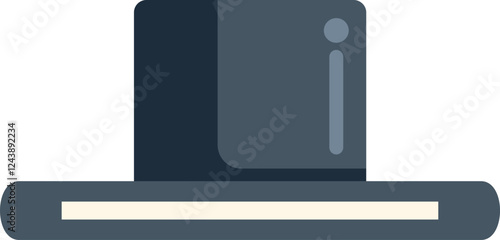 Black top hat with grey ribbon symbolizing class and sophistication on white background