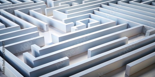 Wallpaper Mural Complex White Labyrinth A Conceptual Image of Challenges and Problem Solving Torontodigital.ca