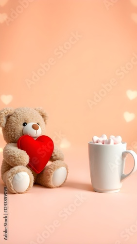 cup of coffee and teddy bear