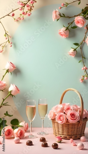 champagne and roses