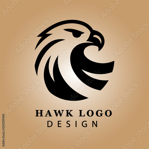 Elegant Black and White Hawk Logo Vector with Circular Background for Business Branding and Sports Team Emblem High-Resolution Design

 photo