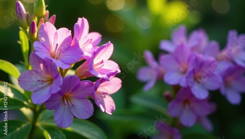 Delicate purple Angelonia flowers in a garden, flower garden, angelonia salicariifolia photo