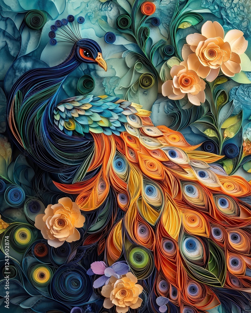 Paper quilling art of flowers, sunburst, geometric, night sky with swirling galaxies, underwater scene, hummingbird, owl, mandala design Paper quilling art of flowers, sunburst, geometric, night sky with swirling galaxies, underwater scene, hummingbird, owl, mandala design