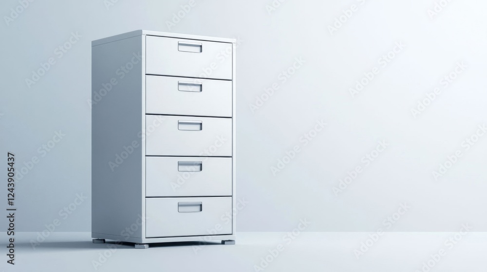 Metal Filing Cabinet with Lockable Drawers in Minimalist Setting Metal Filing Cabinet with Lockable Drawers in Minimalist Setting