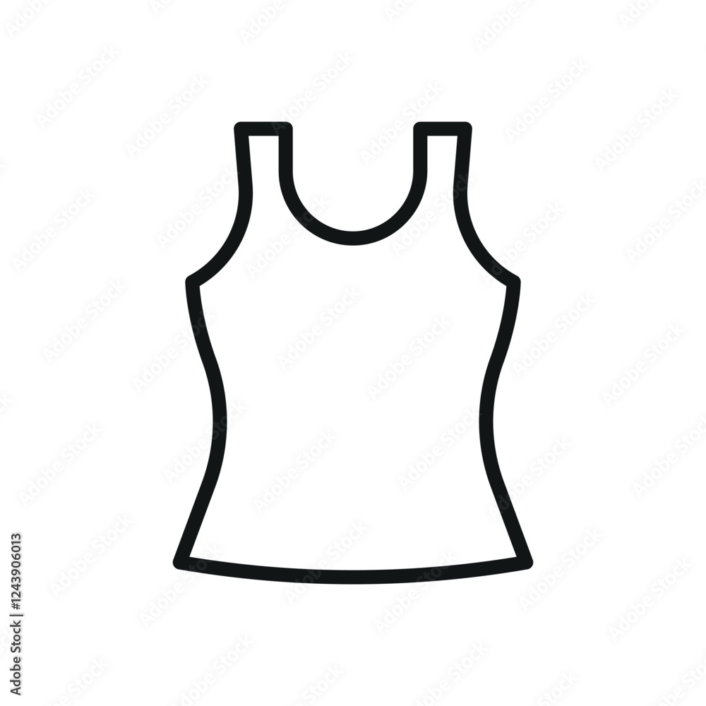 Tank top clothing icon is a simple vector illustration of a sleeveless shirt, perfect for representing casual wear Tank top clothing icon is a simple vector illustration of a sleeveless shirt, perfect for representing casual wear