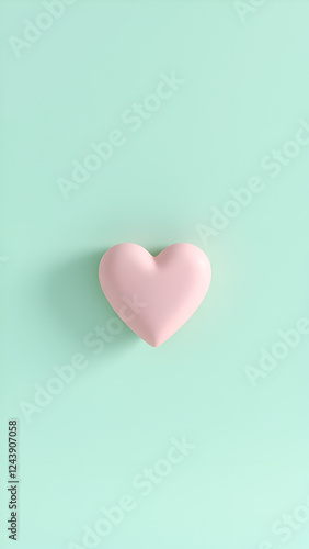 pink heart on blue background